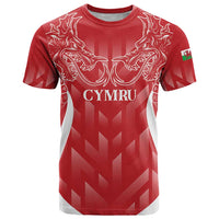 Wales Rugby Personalised T Shirt Heraldic Dragon Basic Red - Wonder Print Shop