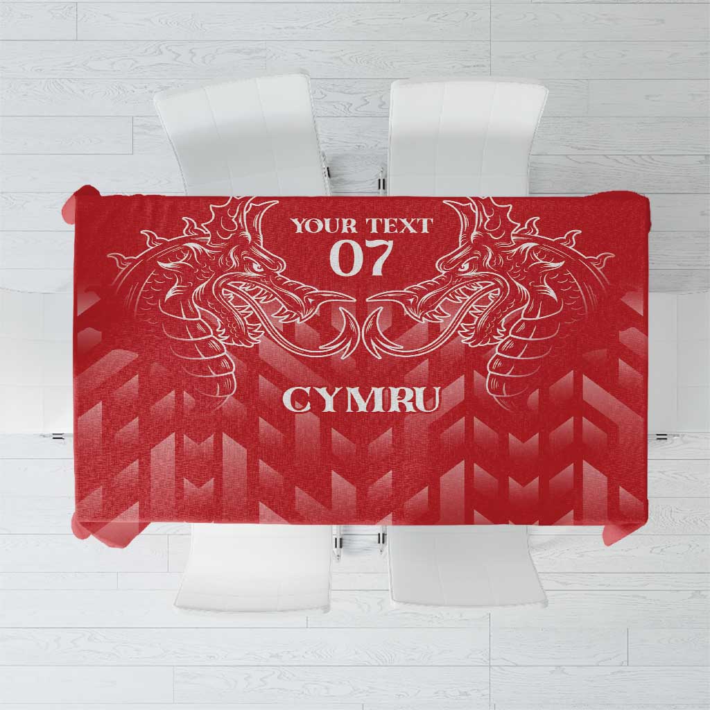 Wales Rugby Personalised Tablecloth Heraldic Dragon Basic Red - Wonder Print Shop