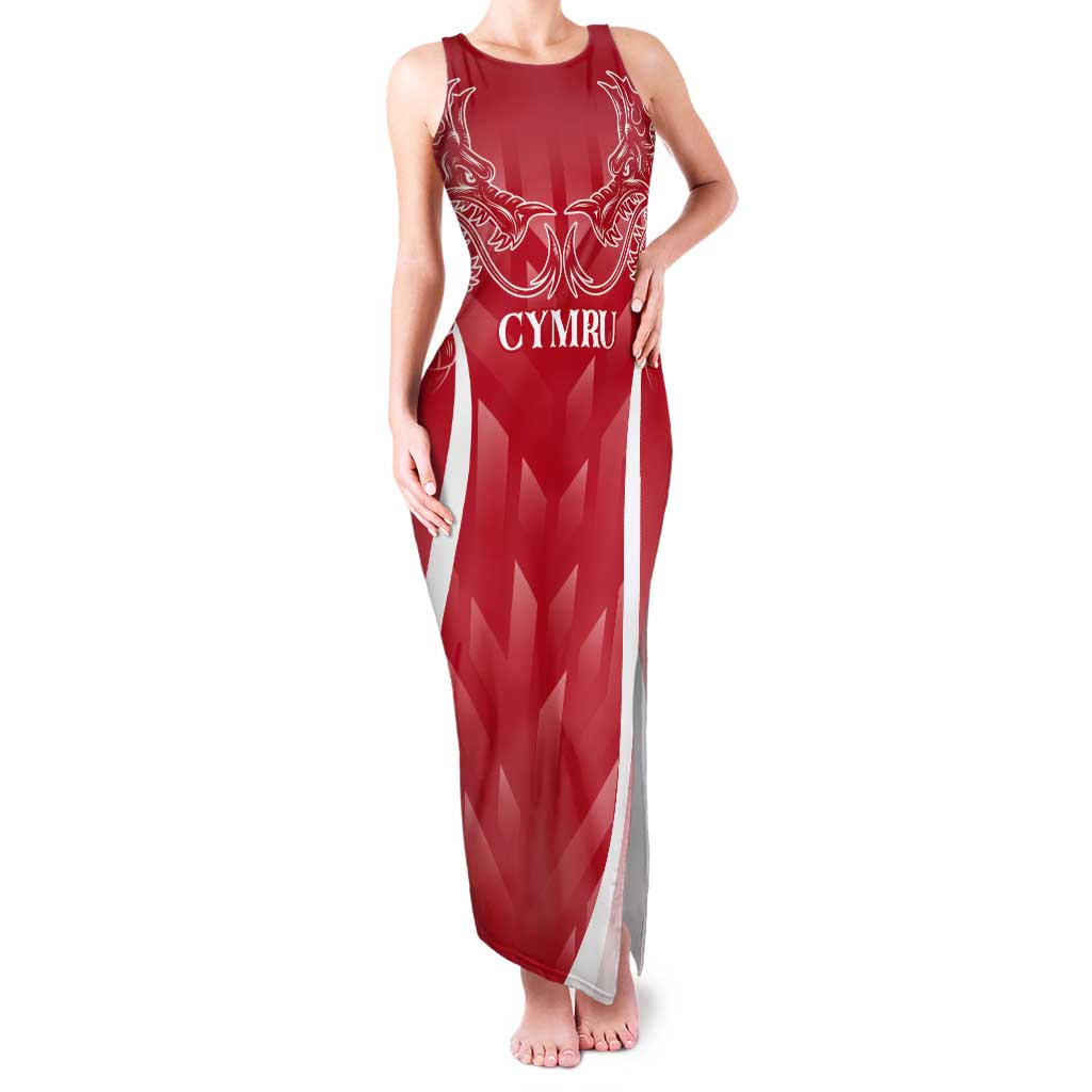Wales Rugby Personalised Tank Maxi Dress Heraldic Dragon Basic Red - Wonder Print Shop