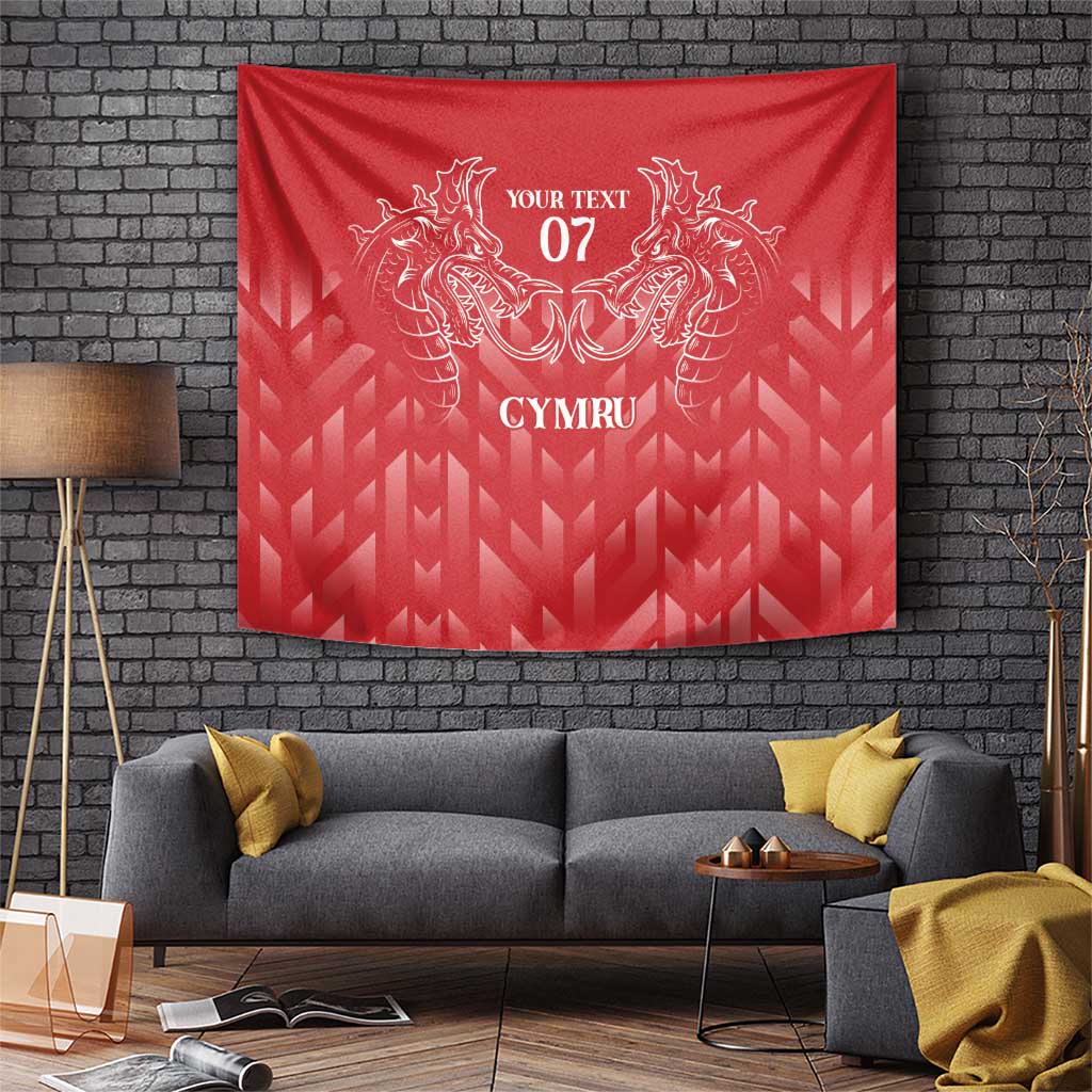 Wales Rugby Personalised Tapestry Heraldic Dragon Basic Red - Wonder Print Shop
