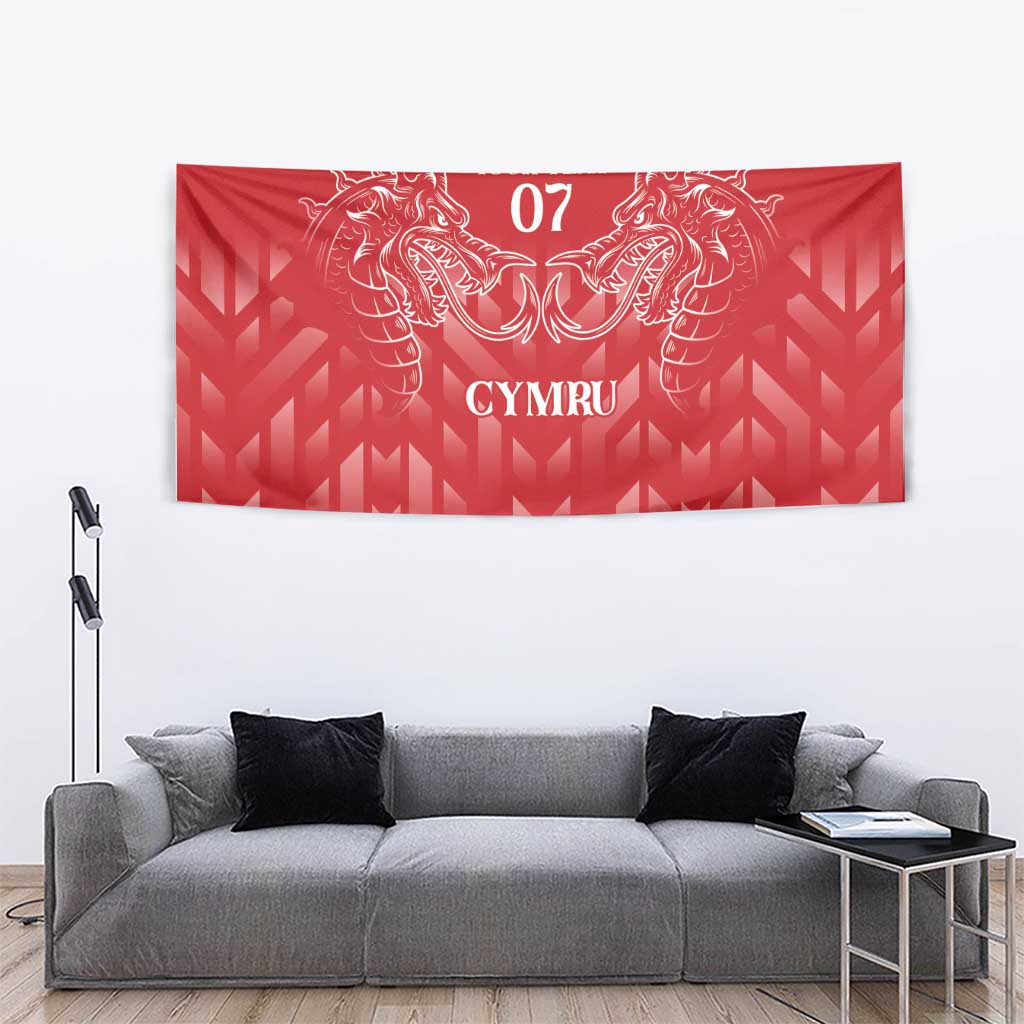Wales Rugby Personalised Tapestry Heraldic Dragon Basic Red - Wonder Print Shop