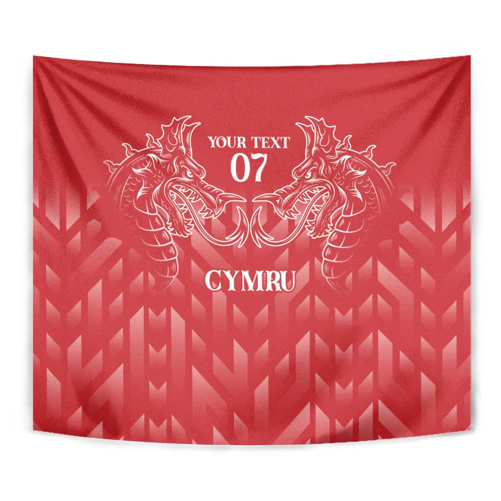 Wales Rugby Personalised Tapestry Heraldic Dragon Basic Red - Wonder Print Shop
