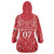 Wales Rugby Personalised Wearable Blanket Hoodie Heraldic Dragon Basic Red - Wonder Print Shop
