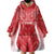 Wales Rugby Personalised Wearable Blanket Hoodie Heraldic Dragon Basic Red - Wonder Print Shop
