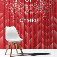Wales Rugby Personalised Window Curtain Heraldic Dragon Basic Red - Wonder Print Shop
