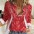 Wales Rugby Personalised Women Casual Shirt Heraldic Dragon Basic Red - Wonder Print Shop