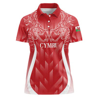 Wales Rugby Personalised Women Polo Shirt Heraldic Dragon Basic Red - Wonder Print Shop