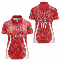 Wales Rugby Personalised Women Polo Shirt Heraldic Dragon Basic Red - Wonder Print Shop