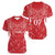 Wales Rugby Personalised Women V-Neck T-Shirt Heraldic Dragon Basic Red - Wonder Print Shop