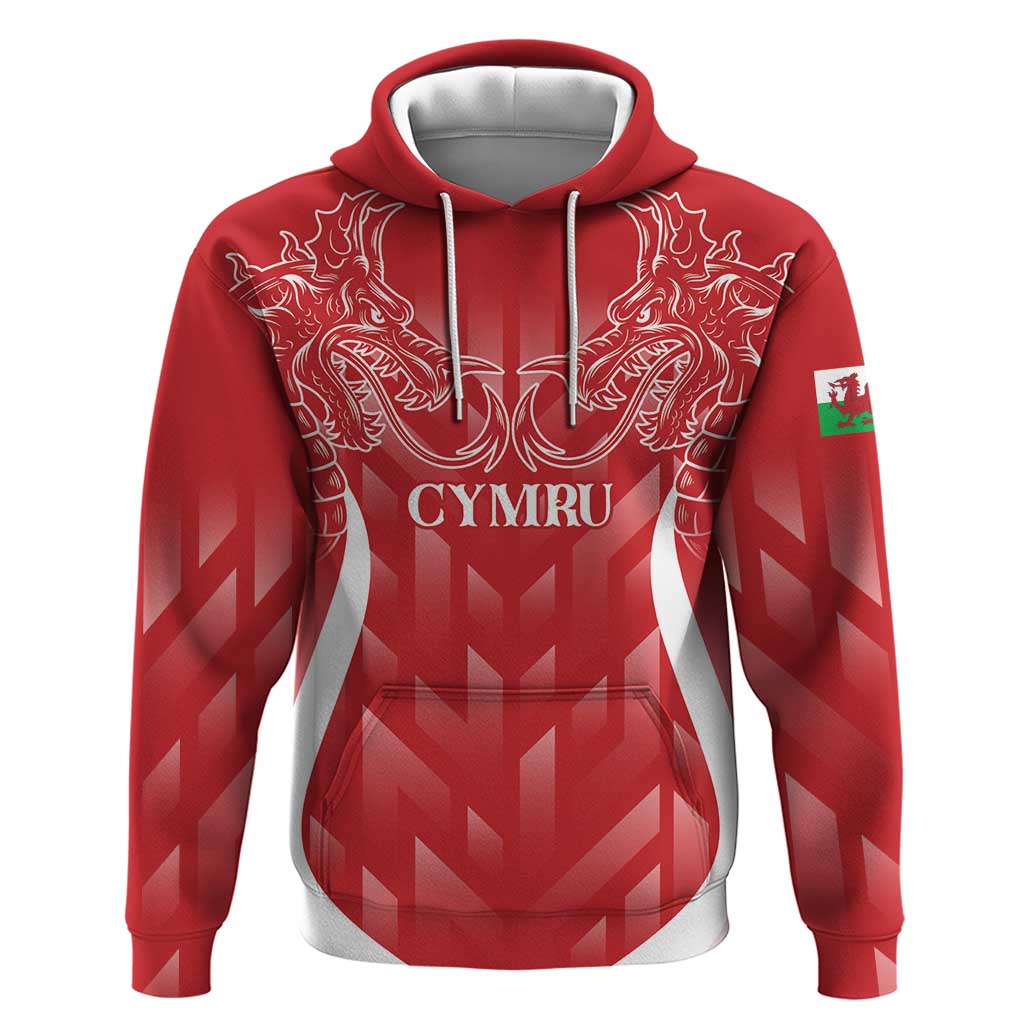 Wales Rugby Personalised Zip Hoodie Heraldic Dragon Basic Red - Wonder Print Shop