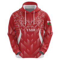 Wales Rugby Personalised Zip Hoodie Heraldic Dragon Basic Red - Wonder Print Shop