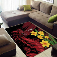 Wales Cymru Am Byth Area Rug Dragon & Daffodil