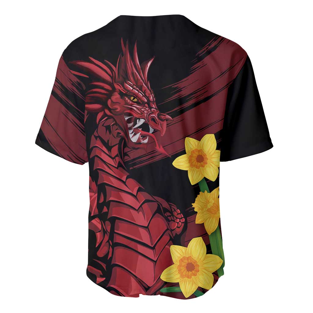 Wales Cymru Am Byth Baseball Jersey Dragon & Daffodil