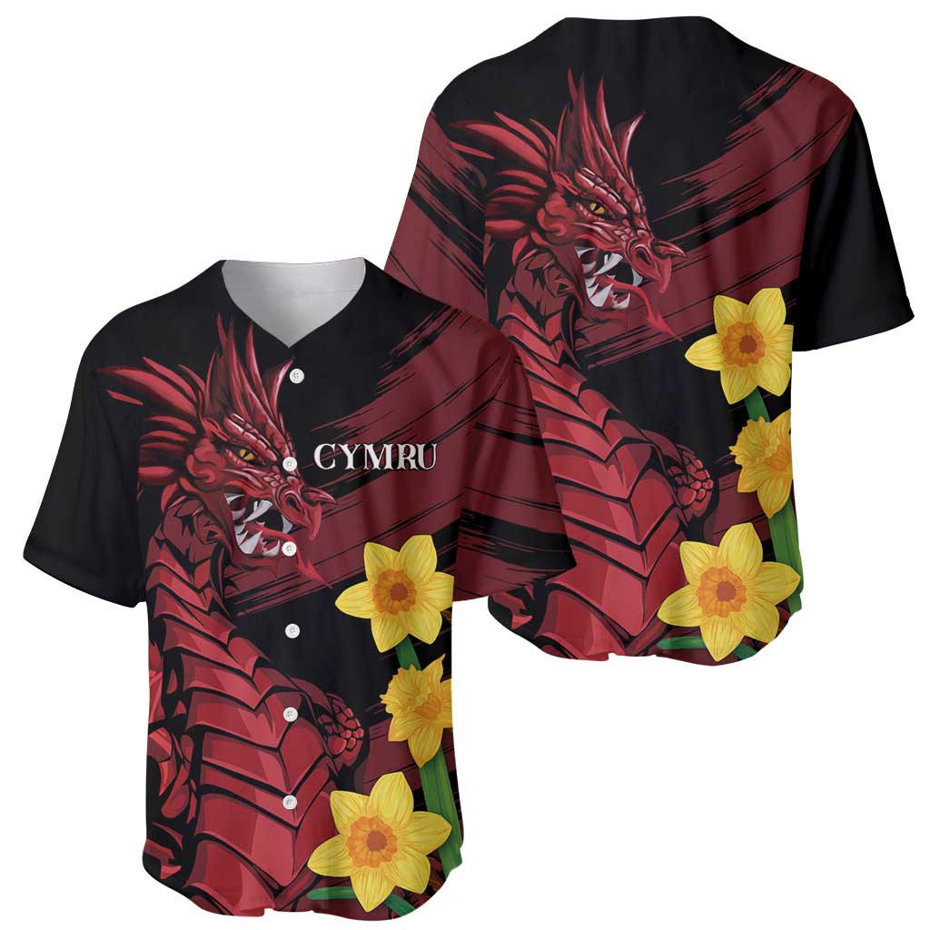 Wales Cymru Am Byth Baseball Jersey Dragon & Daffodil