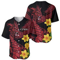 Wales Cymru Am Byth Baseball Jersey Dragon & Daffodil
