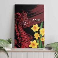 Wales Cymru Am Byth Canvas Wall Art Dragon & Daffodil