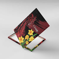 Wales Cymru Am Byth Canvas Wall Art Dragon & Daffodil