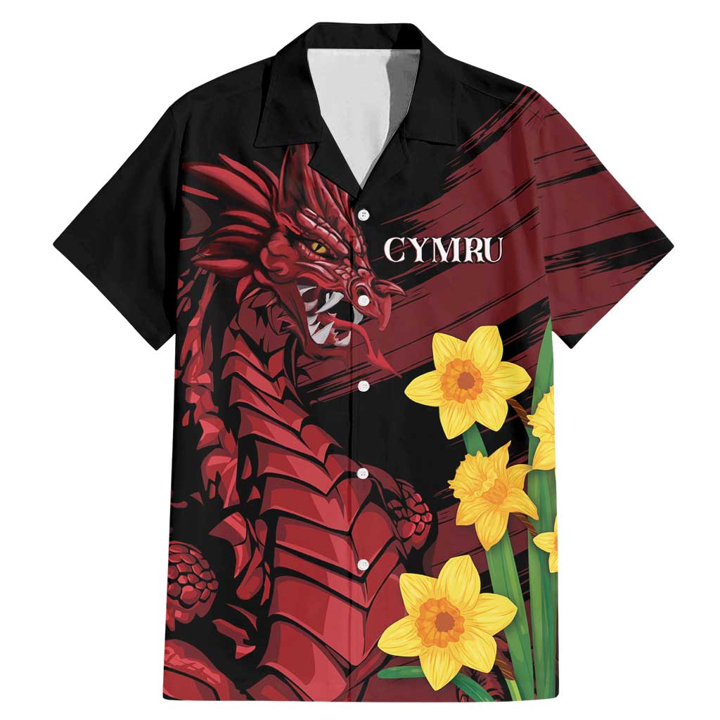 Wales Cymru Am Byth Family Matching Mermaid Dress and Hawaiian Shirt Dragon & Daffodil