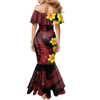 Wales Cymru Am Byth Family Matching Mermaid Dress and Hawaiian Shirt Dragon & Daffodil