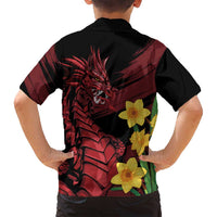 Wales Cymru Am Byth Family Matching Puletasi and Hawaiian Shirt Dragon & Daffodil