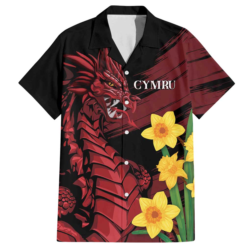 Wales Cymru Am Byth Family Matching Puletasi and Hawaiian Shirt Dragon & Daffodil