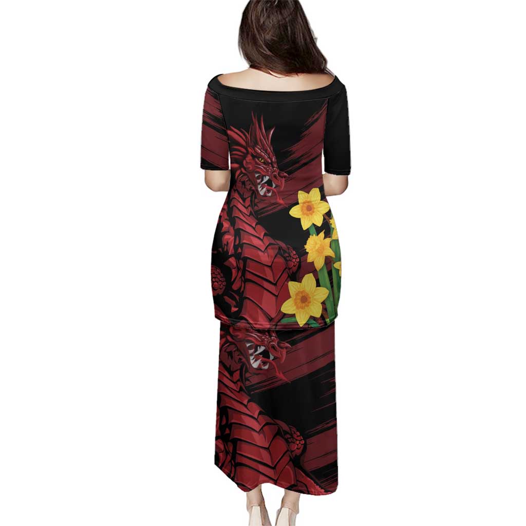 Wales Cymru Am Byth Family Matching Puletasi and Hawaiian Shirt Dragon & Daffodil