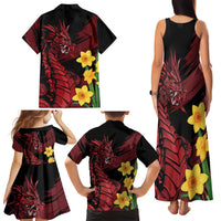 Wales Cymru Am Byth Family Matching Tank Maxi Dress and Hawaiian Shirt Dragon & Daffodil - Wonder Print Shop