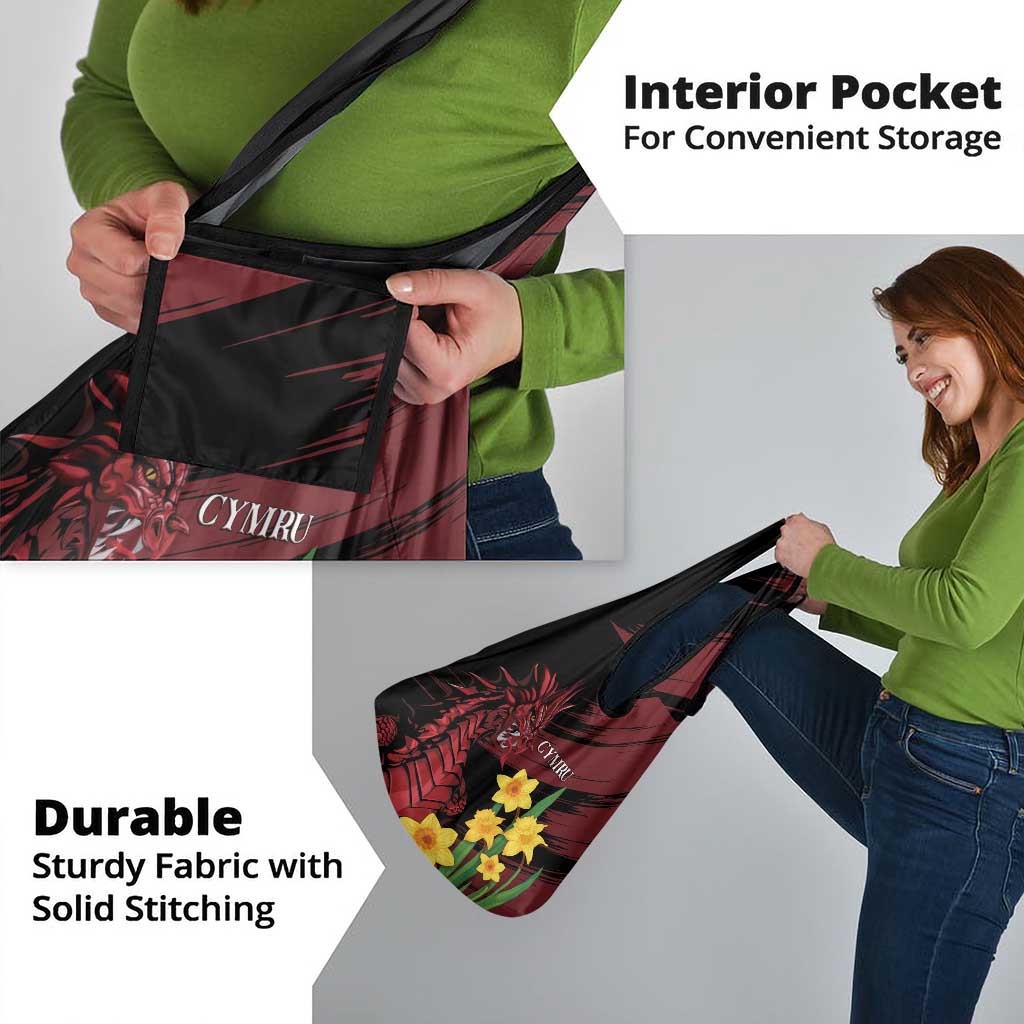 Wales Cymru Am Byth Grocery Bag Dragon & Daffodil