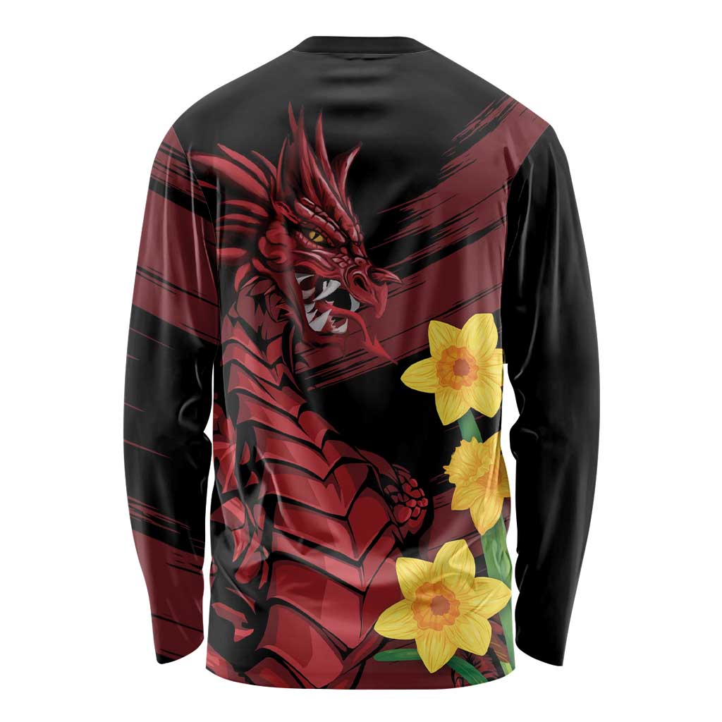 Wales Cymru Am Byth Long Sleeve Shirt Dragon & Daffodil - Wonder Print Shop