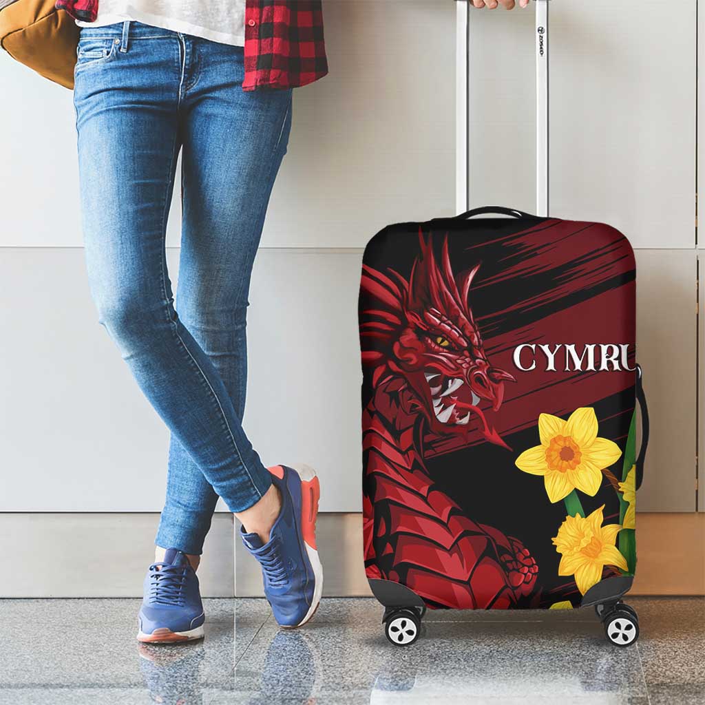 Wales Cymru Am Byth Luggage Cover Dragon & Daffodil - Wonder Print Shop