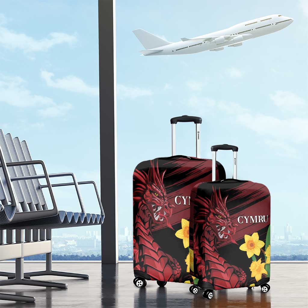 Wales Cymru Am Byth Luggage Cover Dragon & Daffodil - Wonder Print Shop