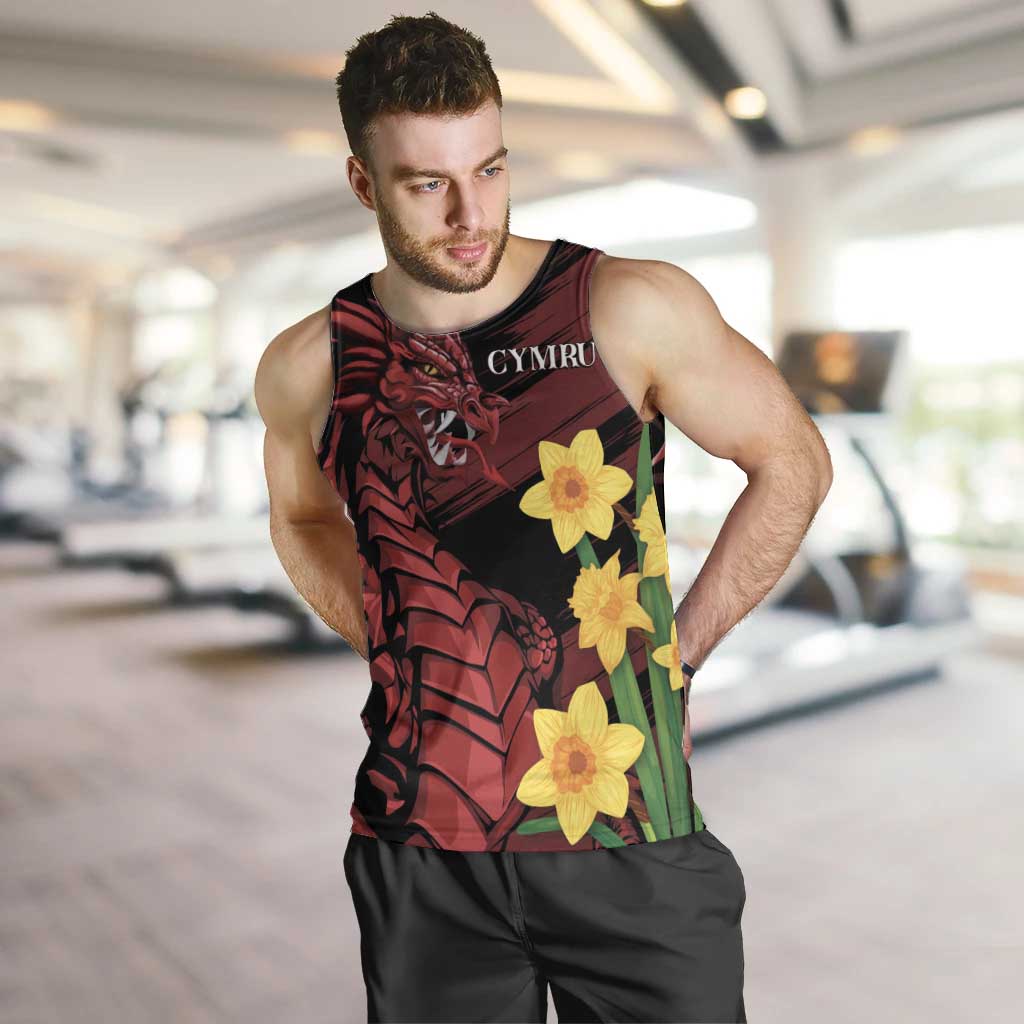 Wales Cymru Am Byth Men Tank Top Dragon & Daffodil - Wonder Print Shop