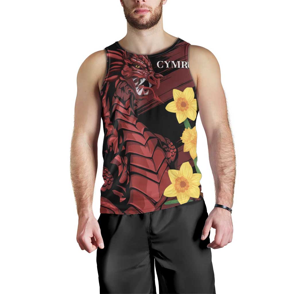 Wales Cymru Am Byth Men Tank Top Dragon & Daffodil - Wonder Print Shop