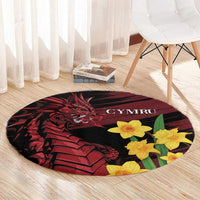 Wales Cymru Am Byth Round Carpet Dragon & Daffodil - Wonder Print Shop