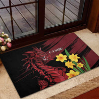 Wales Cymru Am Byth Rubber Doormat Dragon & Daffodil - Wonder Print Shop