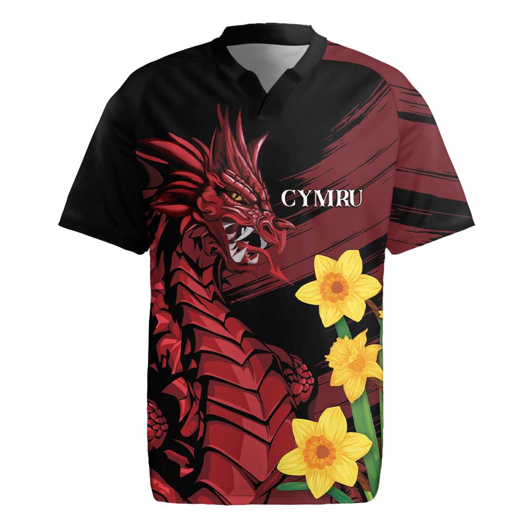 Wales Cymru Am Byth Rugby Jersey Dragon & Daffodil - Wonder Print Shop
