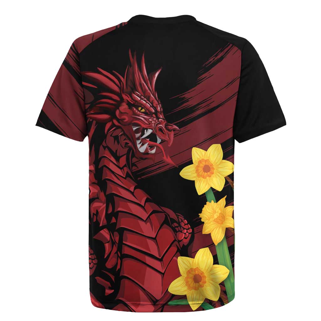 Wales Cymru Am Byth Rugby Jersey Dragon & Daffodil - Wonder Print Shop