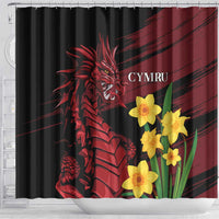 Wales Cymru Am Byth Shower Curtain Dragon & Daffodil - Wonder Print Shop