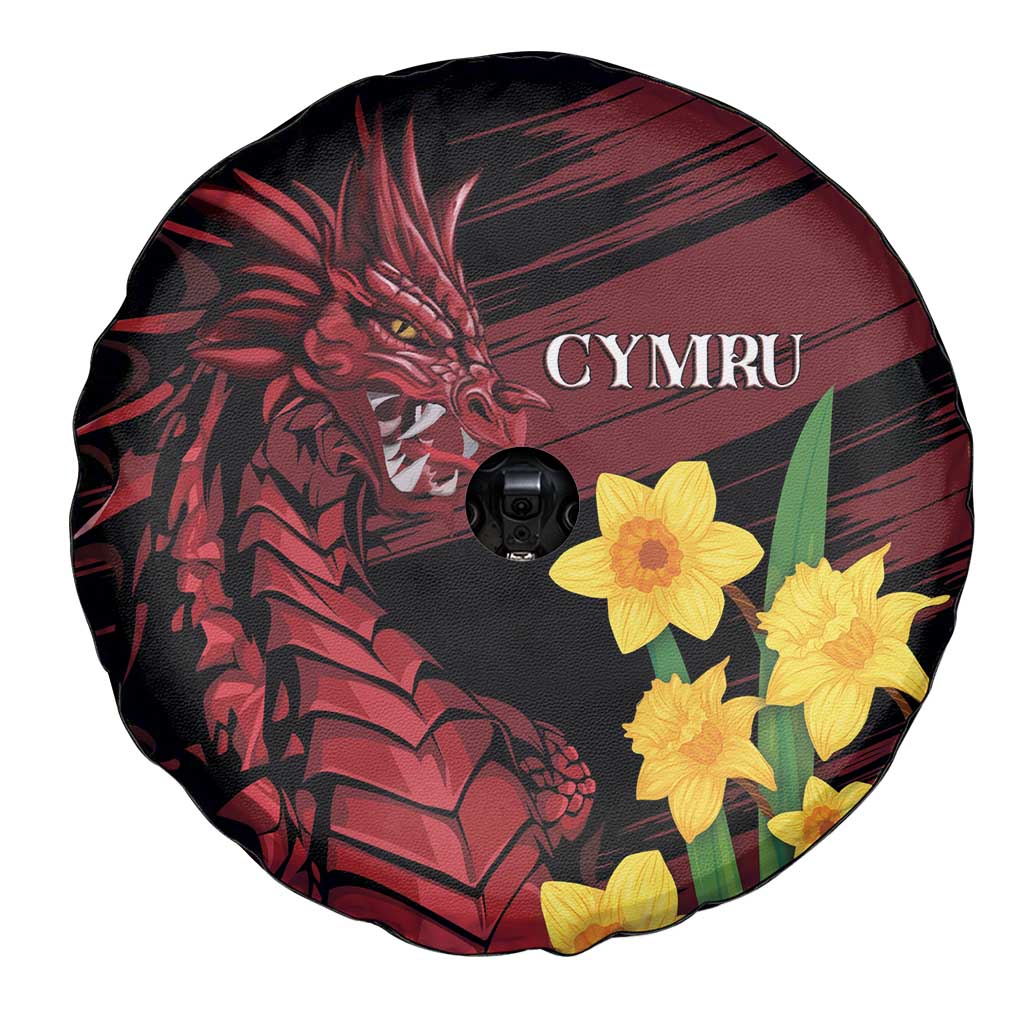 Wales Cymru Am Byth Spare Tire Cover Dragon & Daffodil - Wonder Print Shop