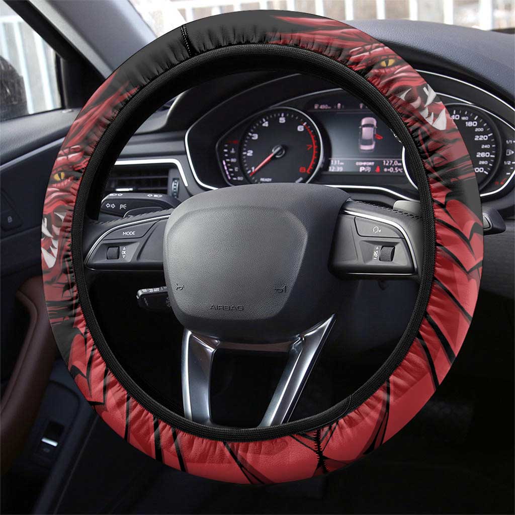 Wales Cymru Am Byth Steering Wheel Cover Dragon & Daffodil - Wonder Print Shop