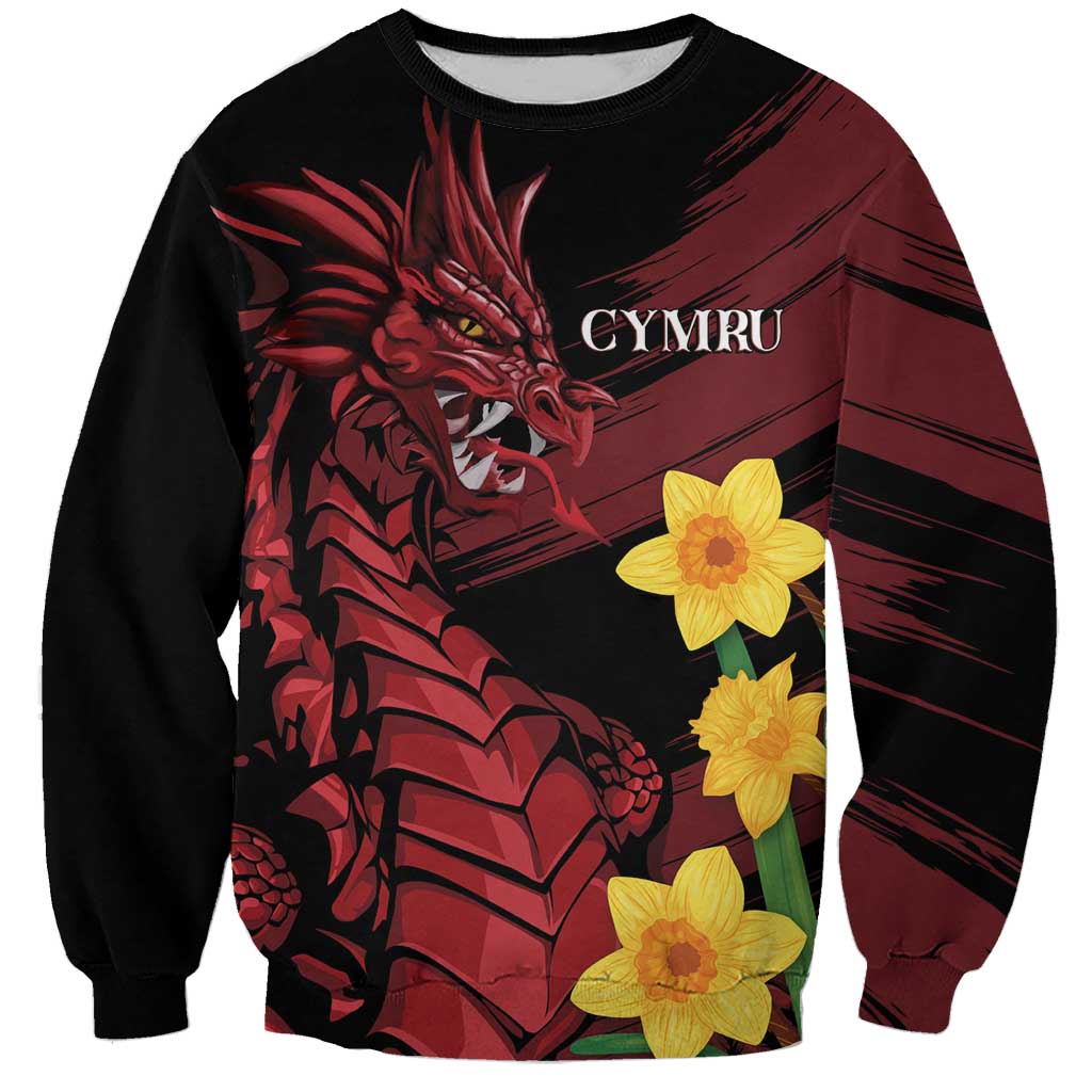 Wales Cymru Am Byth Sweatshirt Dragon & Daffodil - Wonder Print Shop