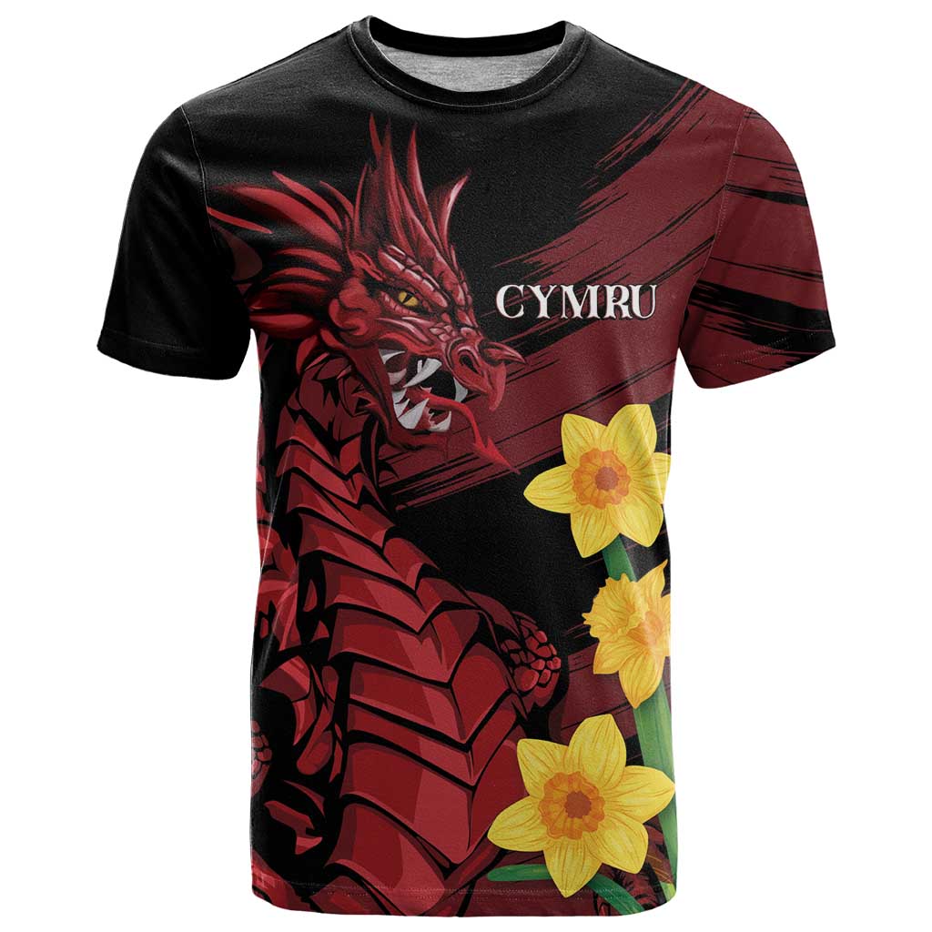 Wales Cymru Am Byth T Shirt Dragon & Daffodil - Wonder Print Shop