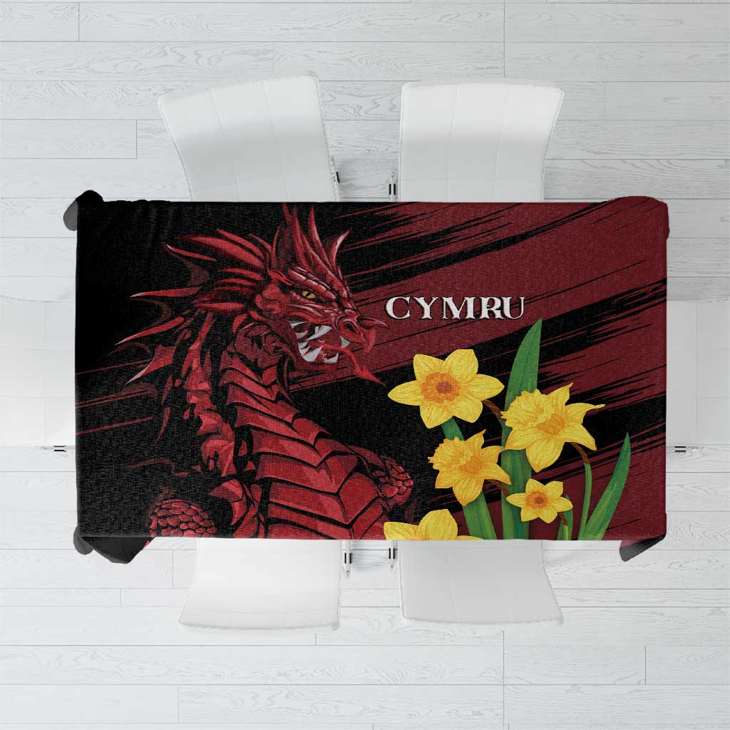 Wales Cymru Am Byth Tablecloth Dragon & Daffodil - Wonder Print Shop