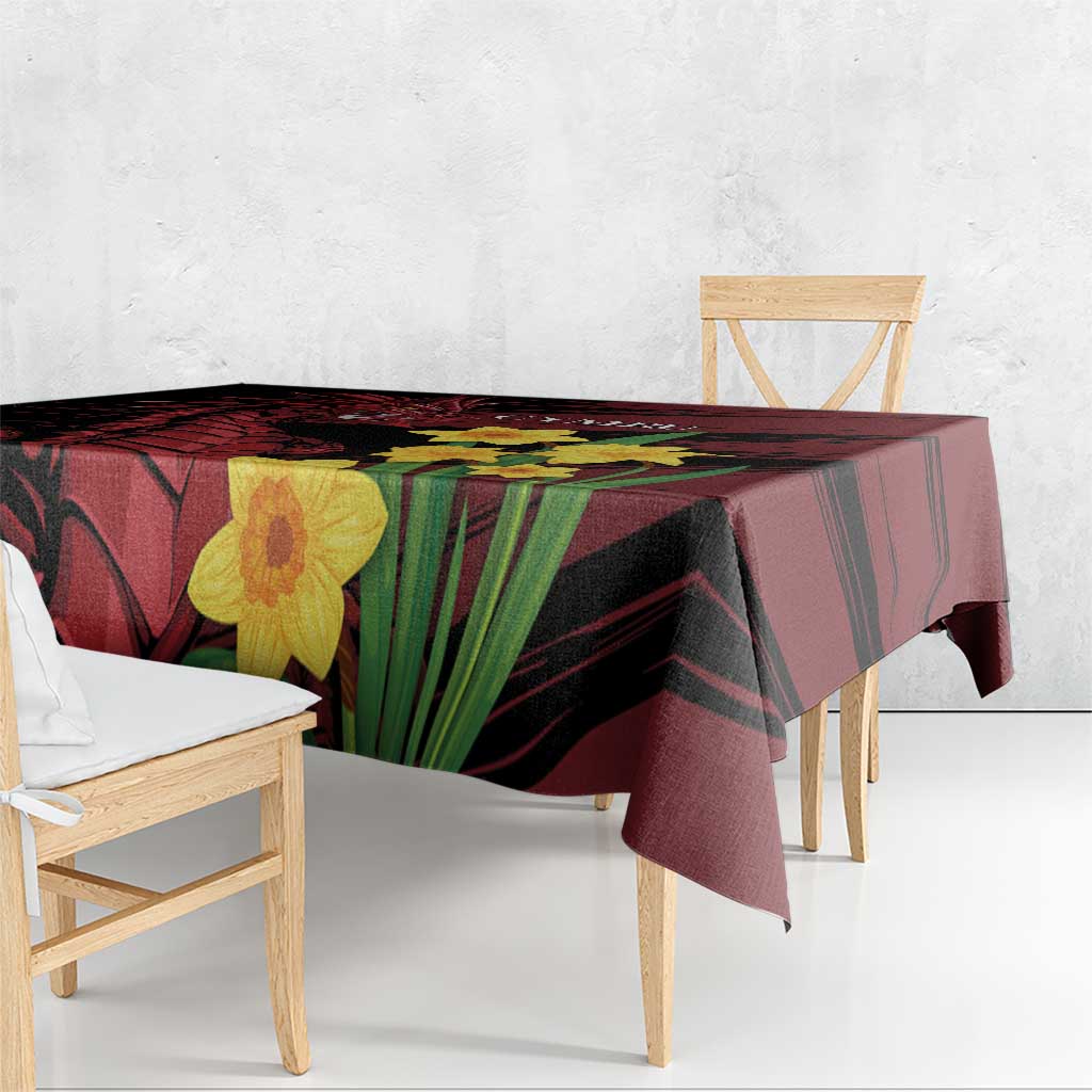 Wales Cymru Am Byth Tablecloth Dragon & Daffodil - Wonder Print Shop