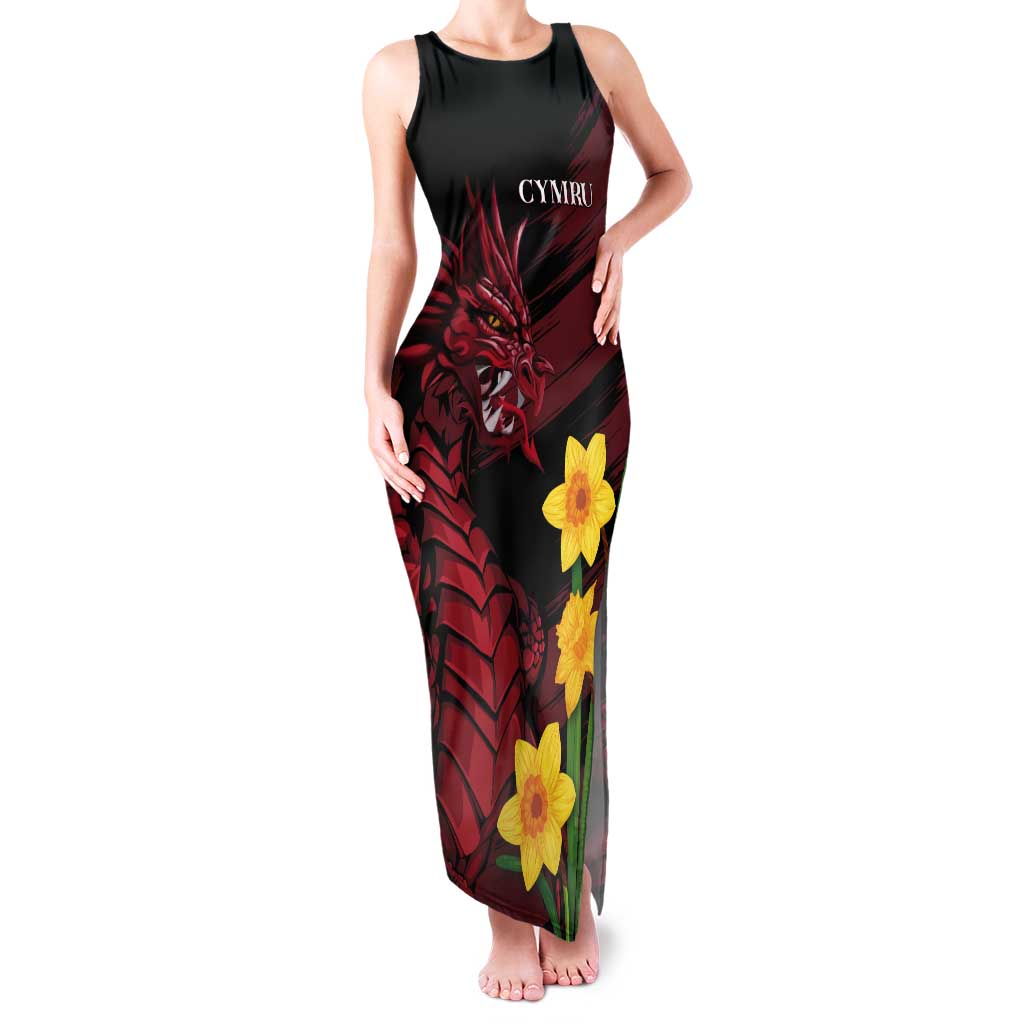 Wales Cymru Am Byth Tank Maxi Dress Dragon & Daffodil - Wonder Print Shop