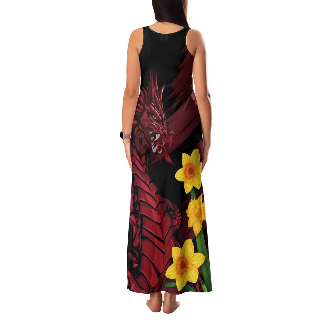 Wales Cymru Am Byth Tank Maxi Dress Dragon & Daffodil - Wonder Print Shop