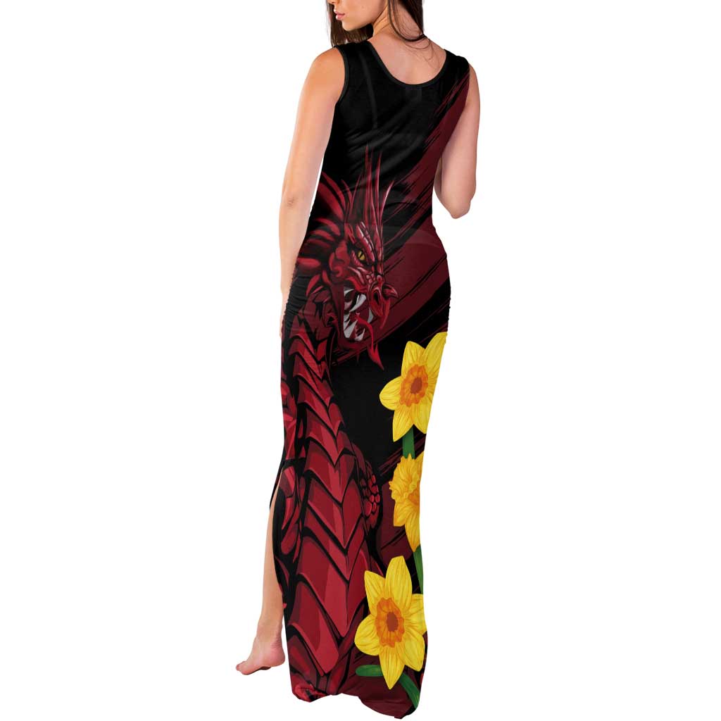 Wales Cymru Am Byth Tank Maxi Dress Dragon & Daffodil - Wonder Print Shop