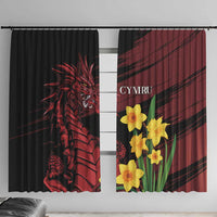 Wales Cymru Am Byth Window Curtain Dragon & Daffodil - Wonder Print Shop