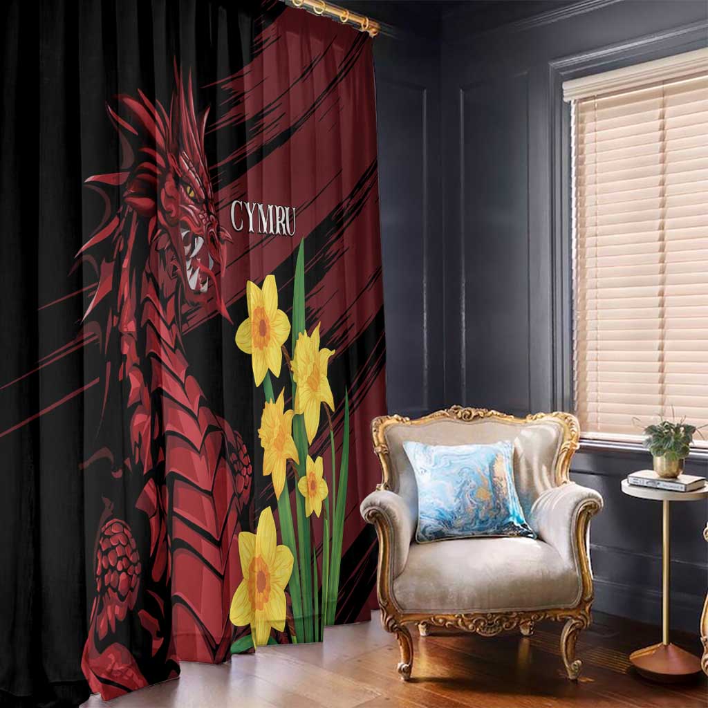 Wales Cymru Am Byth Window Curtain Dragon & Daffodil - Wonder Print Shop