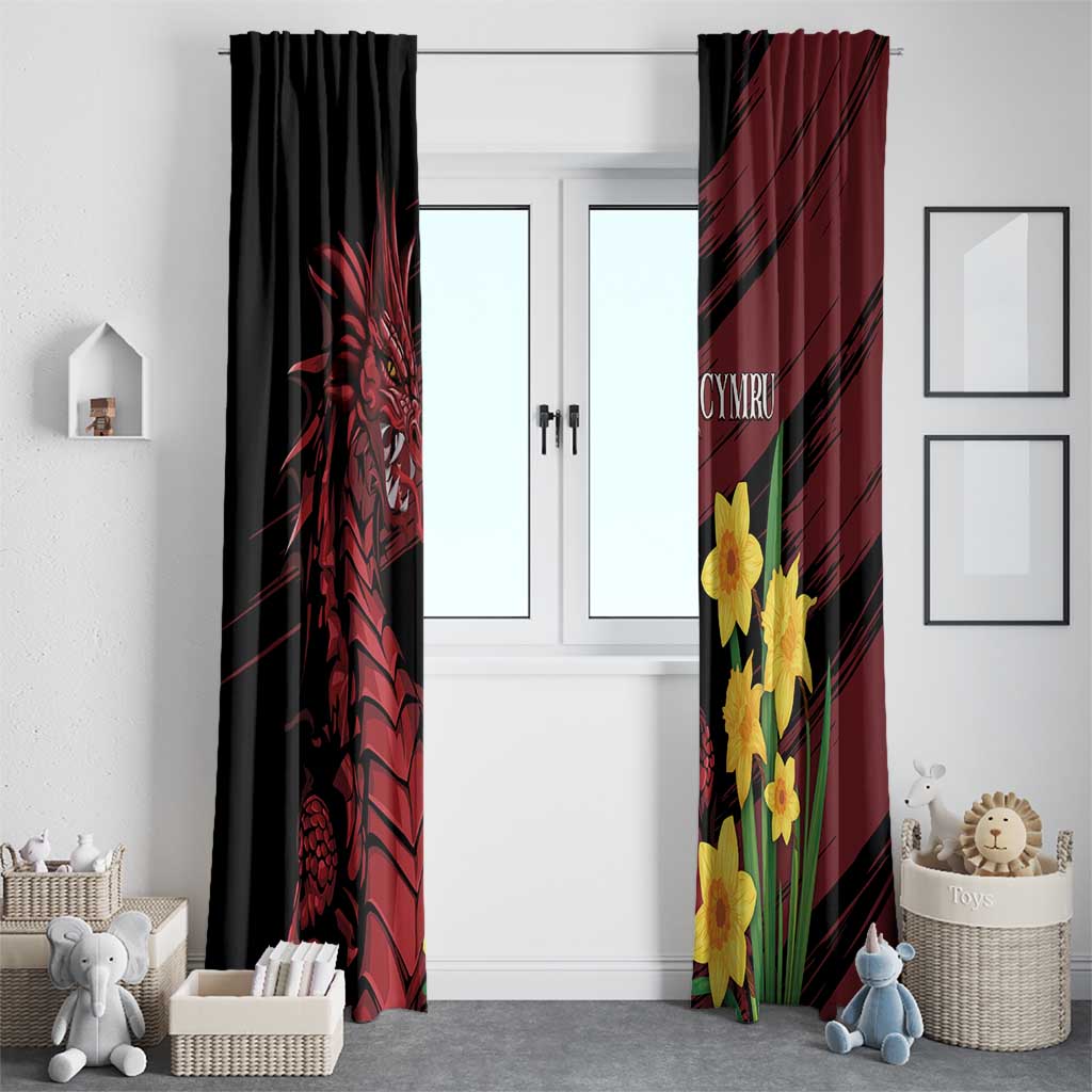 Wales Cymru Am Byth Window Curtain Dragon & Daffodil - Wonder Print Shop